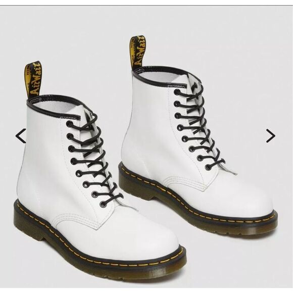 Dr. Martens 1460 white leather combat boots size 6 - Picture 1 of 14